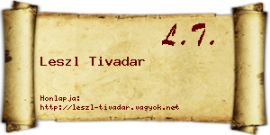 Leszl Tivadar névjegykártya